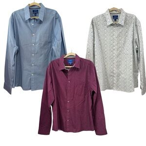 Bundle of 3 Men’s XXL Long Sleeve Button Down Shirts – APT. 9 Untucked Fit